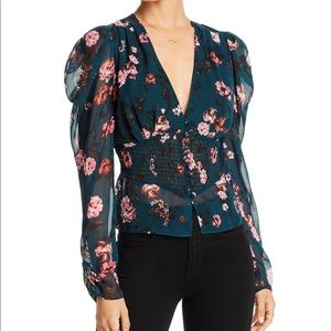 Lini puff sleeve floral smocked blouse